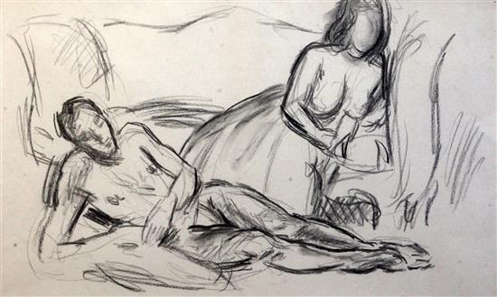 § Duncan Grant (1885-1978) Reclining nudes 13 x 21.5in.
